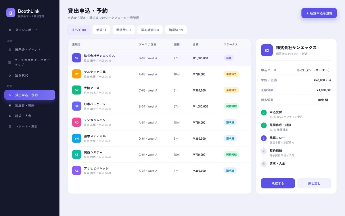 BoothLink — Exhibition Booth Rental Management System screenshot 2