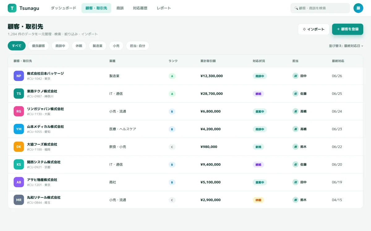 Tsunagu — Customer Management (CRM) System screenshot 3