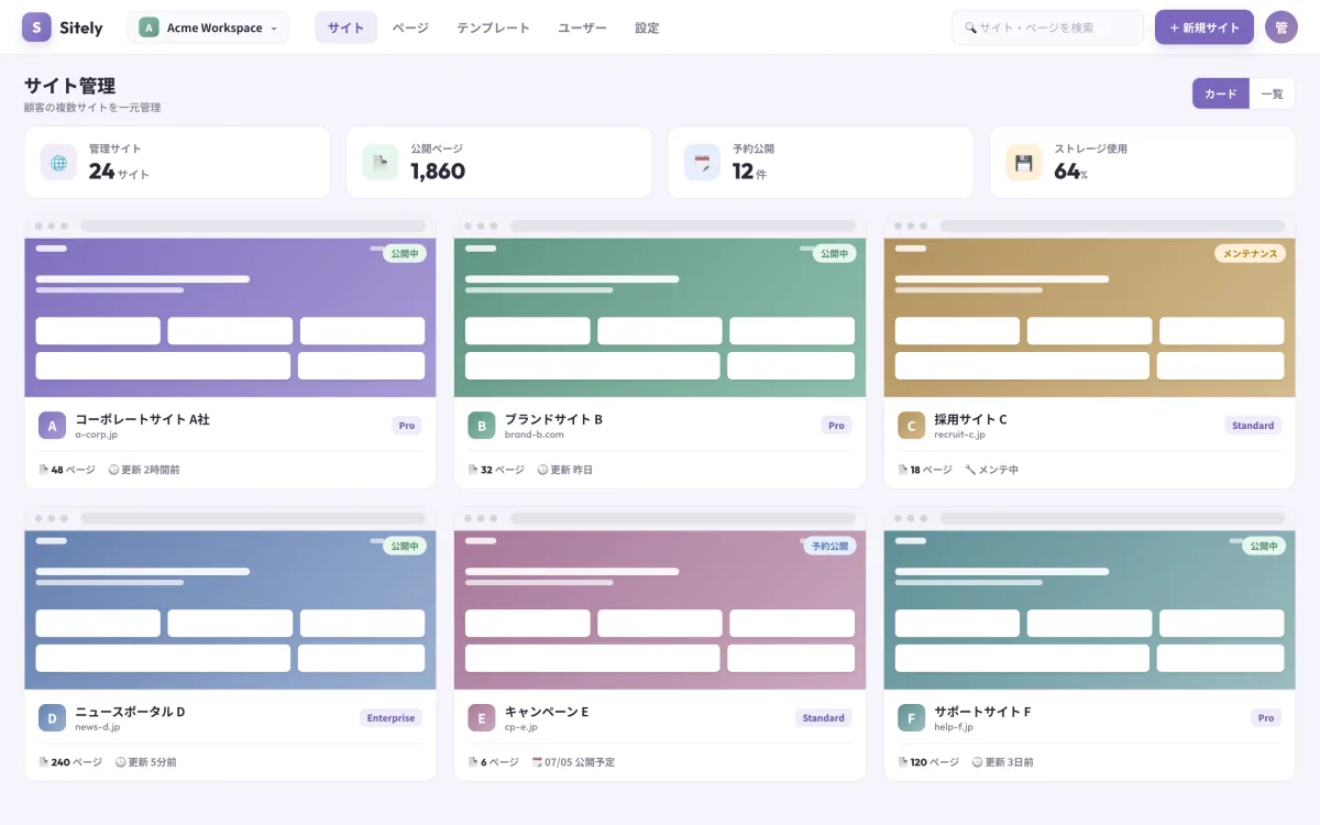 Multi-Site CMS · SaaS Platform screenshot 1